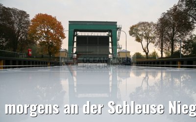 morgens an der Schleuse Niegripp 23.10.2016