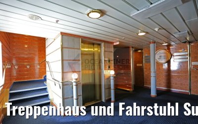 Treppenhaus und Fahrstuhl Sun Deck MS Sea Spirit