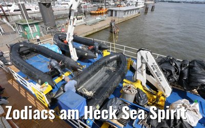 Zodiacs am Heck Sea Spirit