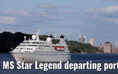 MS Star Legend departing port of Hamburg 31. July 2015