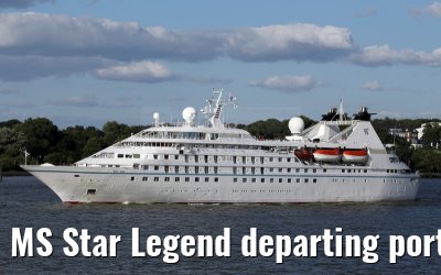 MS Star Legend departing port of Hamburg 31. July 2015