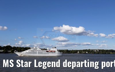 MS Star Legend departing port of Hamburg 31. July 2015