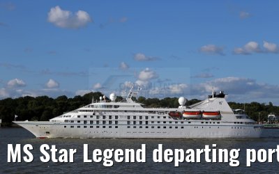 MS Star Legend departing port of Hamburg 31. July 2015