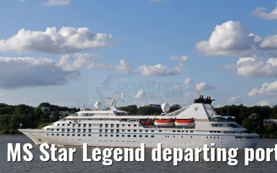 MS Star Legend departing port of Hamburg 31. July 2015