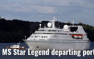 MS Star Legend departing port of Hamburg 31. July 2015