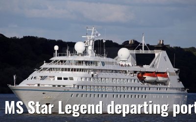 MS Star Legend departing port of Hamburg 31. July 2015