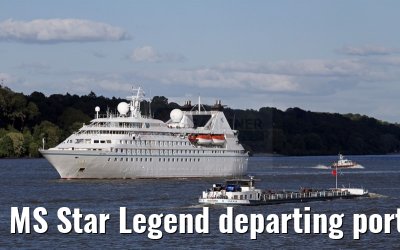 MS Star Legend departing port of Hamburg 31. July 2015