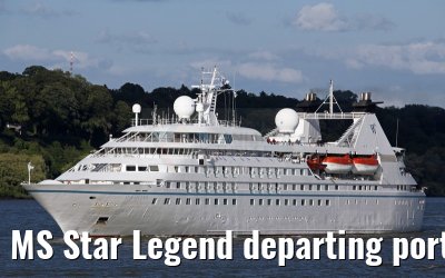 MS Star Legend departing port of Hamburg 31. July 2015