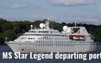 MS Star Legend departing port of Hamburg 31. July 2015