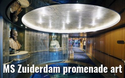 MS Zuiderdam promenade art gallery