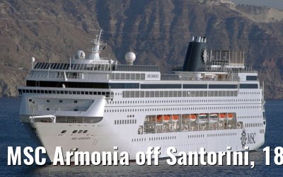 MSC Armonia off Santorini, 18. July 2011
