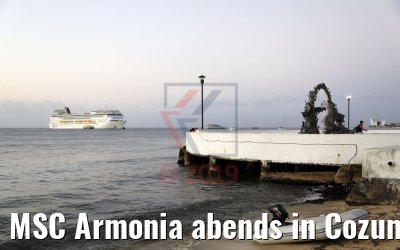 MSC Armonia abends in Cozumel 22.02.2019