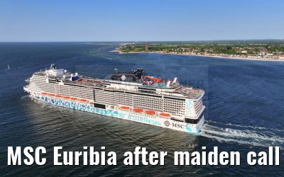 MSC Euribia after maiden call port of Kiel 10.06.2023