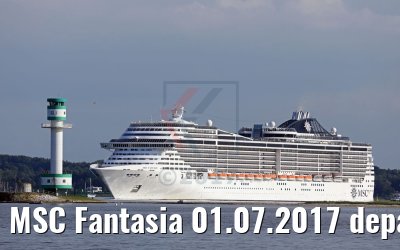 MSC Fantasia 01.07.2017 departing port of Kiel