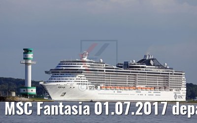 MSC Fantasia 01.07.2017 departing port of Kiel