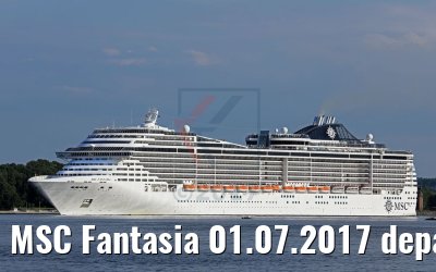 MSC Fantasia 01.07.2017 departing port of Kiel