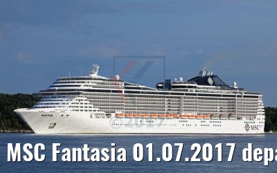 MSC Fantasia 01.07.2017 departing port of Kiel