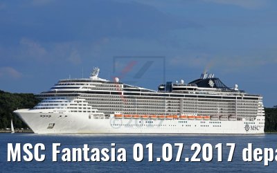 MSC Fantasia 01.07.2017 departing port of Kiel