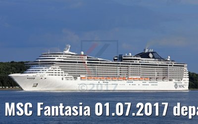 MSC Fantasia 01.07.2017 departing port of Kiel