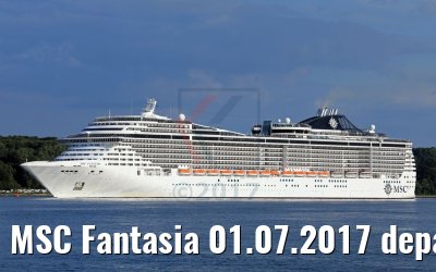MSC Fantasia 01.07.2017 departing port of Kiel