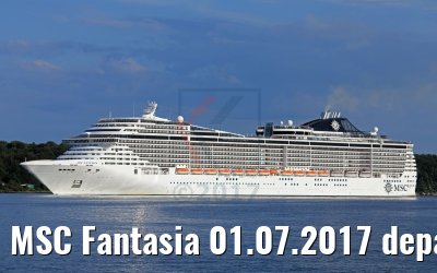 MSC Fantasia 01.07.2017 departing port of Kiel