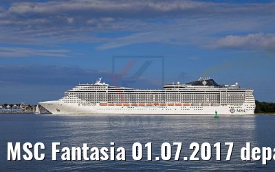 MSC Fantasia 01.07.2017 departing port of Kiel
