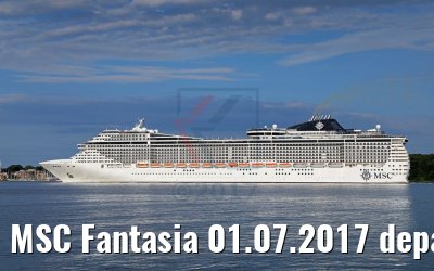 MSC Fantasia 01.07.2017 departing port of Kiel