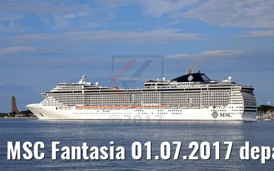 MSC Fantasia 01.07.2017 departing port of Kiel