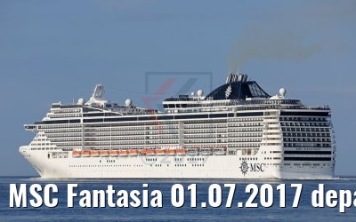 MSC Fantasia 01.07.2017 departing port of Kiel