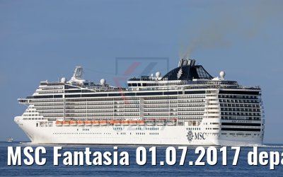 MSC Fantasia 01.07.2017 departing port of Kiel