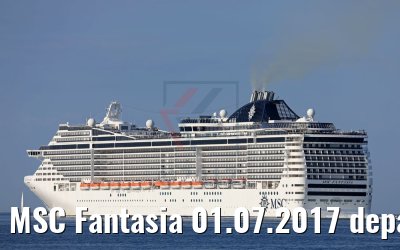 MSC Fantasia 01.07.2017 departing port of Kiel