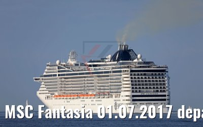 MSC Fantasia 01.07.2017 departing port of Kiel