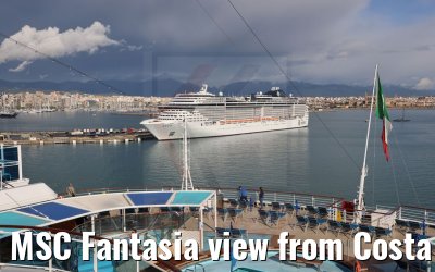 MSC Fantasia view from Costa Firenze 25.11.2021