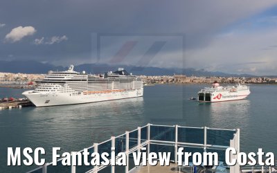 MSC Fantasia view from Costa Firenze 25.11.2021