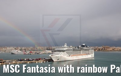 MSC Fantasia with rainbow Palma de Mallorca 25.11.2021