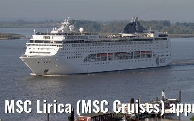 MSC Lirica (MSC Cruises) approaching Hamburg - October 01, 2012 