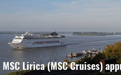 MSC Lirica (MSC Cruises) approaching Hamburg - October 01, 2012 
