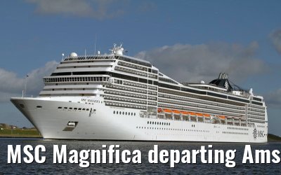 MSC Magnifica departing Amsterdam, 04. March 2010