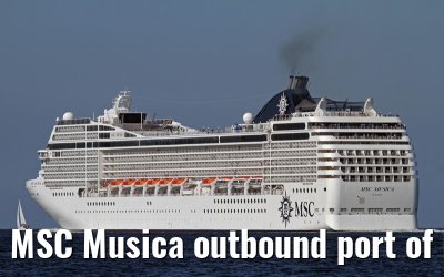 MSC Musica outbound port of Kiel 09. June 2013