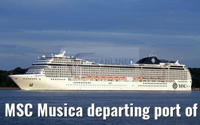 MSC Musica departing port of Kiel 23.07.2016