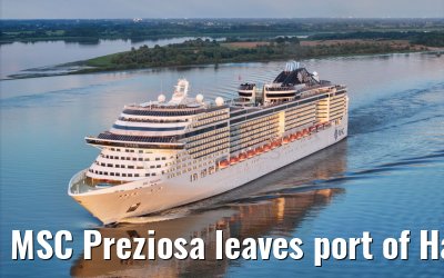 MSC Preziosa leaves port of Hamburg 17.06.2024