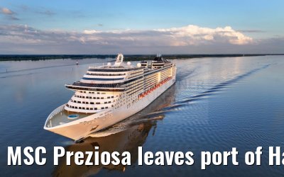 MSC Preziosa leaves port of Hamburg 17.06.2024