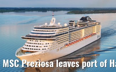 MSC Preziosa leaves port of Hamburg 17.06.2024