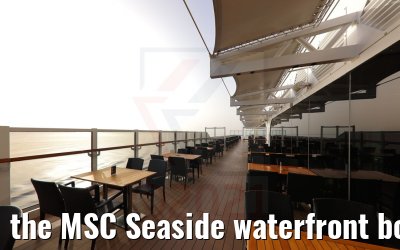 the MSC Seaside waterfront boardwalk