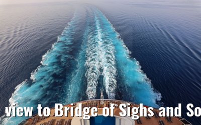 view to Bridge of Sighs and South Beach Pool MSC Seaside