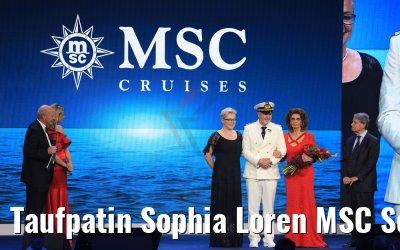 Taufpatin Sophia Loren MSC Seaview Taufe Genua 09.06.2018