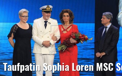 Taufpatin Sophia Loren MSC Seaview Taufe Genua 09.06.2018