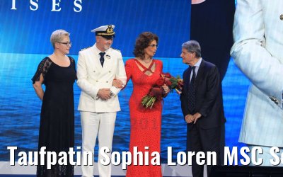 Taufpatin Sophia Loren MSC Seaview Taufe Genua 09.06.2018