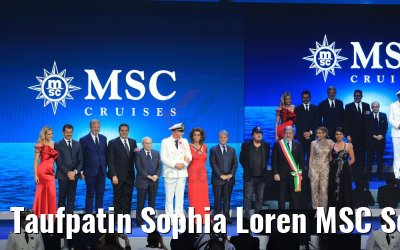 Taufpatin Sophia Loren MSC Seaview Taufe Genua 09.06.2018