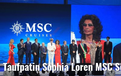 Taufpatin Sophia Loren MSC Seaview Taufe Genua 09.06.2018